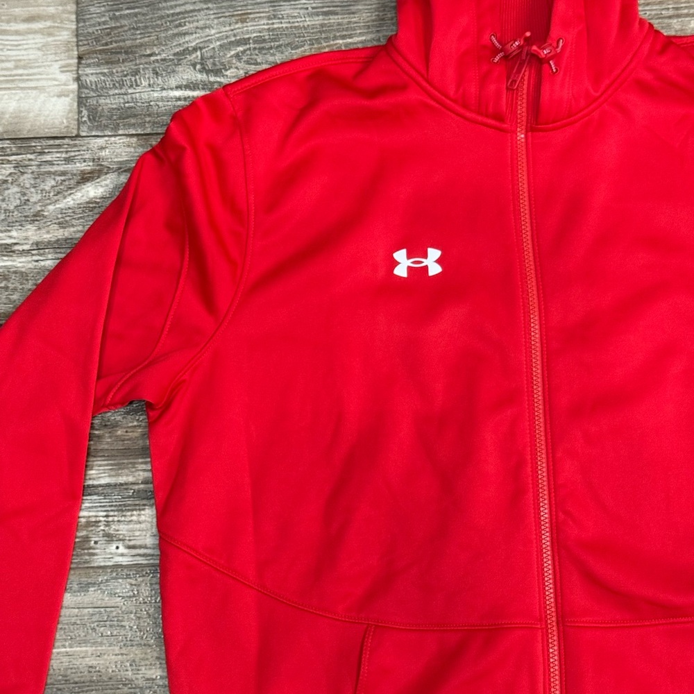 Under Armour Vibrant Red Storm Fleece Jacket Size Large - Picture 2 of 6